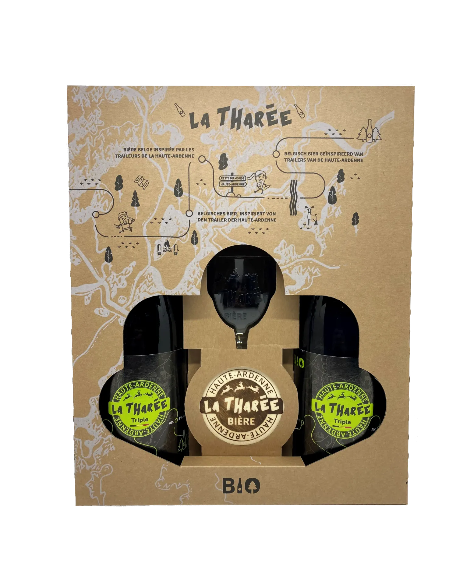 [2-007] La THArée - Coffret 2*75cl Triple Bio+1V25cl+1SV Bois / BE-BIO-01